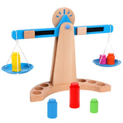 Giocattoli educativi per bilancia per bambini Giocattoli in legno per la scienza e l'istruzione, Balance Scale
