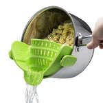 Scarico laterale in silicone a bocca larga per bloccare il colino per noodle alla frutta, Green, Red, Dark Gray, Black, Purple, Orange