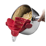 Scarico laterale in silicone a bocca larga per bloccare il colino per noodle alla frutta, Green, Red, Dark Gray, Black, Purple, Orange