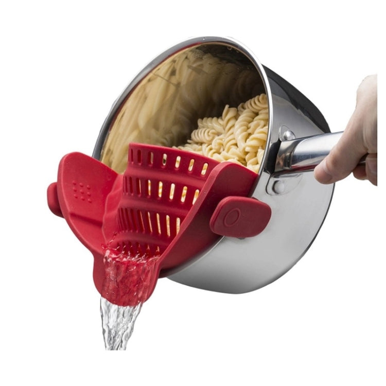 Scarico laterale in silicone a bocca larga per bloccare il colino per noodle alla frutta, Green, Red, Dark Gray, Black, Purple, Orange