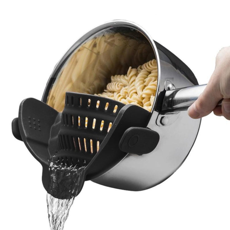Scarico laterale in silicone a bocca larga per bloccare il colino per noodle alla frutta, Green, Red, Dark Gray, Black, Purple, Orange
