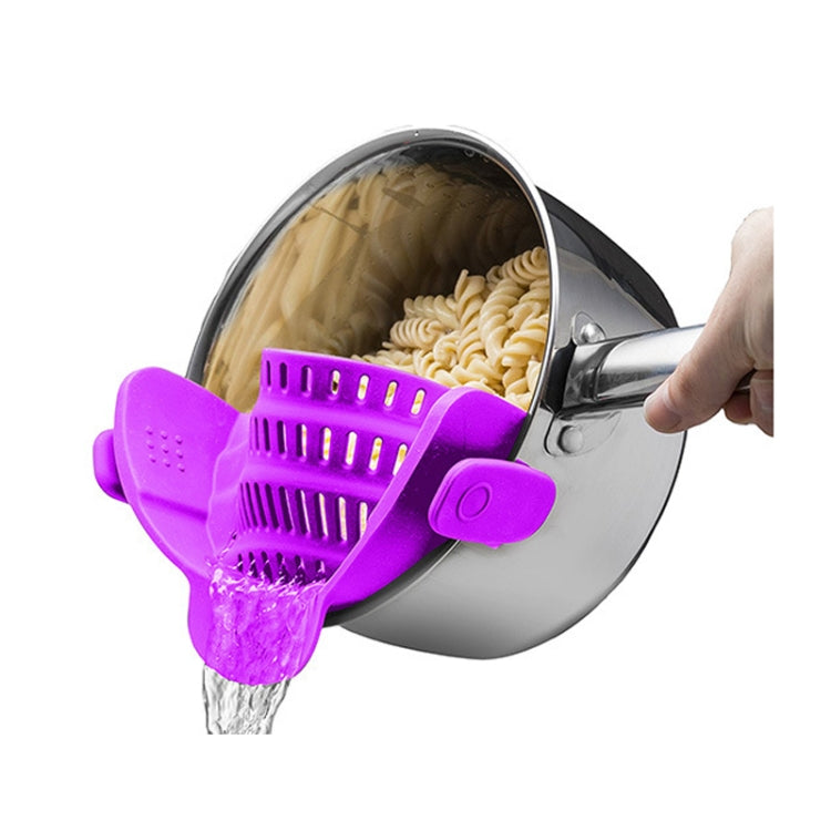 Scarico laterale in silicone a bocca larga per bloccare il colino per noodle alla frutta, Green, Red, Dark Gray, Black, Purple, Orange