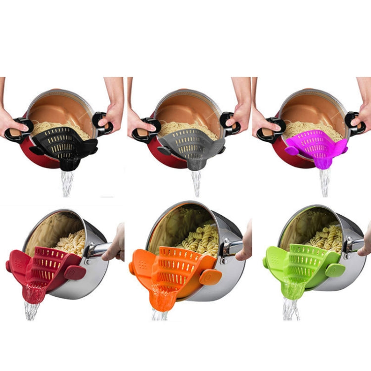 Scarico laterale in silicone a bocca larga per bloccare il colino per noodle alla frutta, Green, Red, Dark Gray, Black, Purple, Orange