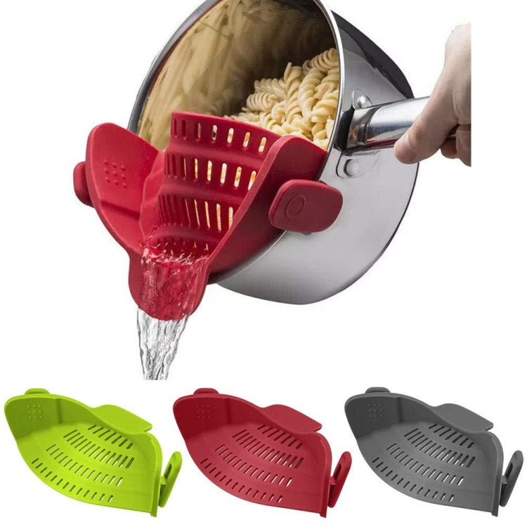 Scarico laterale in silicone a bocca larga per bloccare il colino per noodle alla frutta, Green, Red, Dark Gray, Black, Purple, Orange
