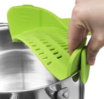Scarico laterale in silicone a bocca larga per bloccare il colino per noodle alla frutta, Green, Red, Dark Gray, Black, Purple, Orange