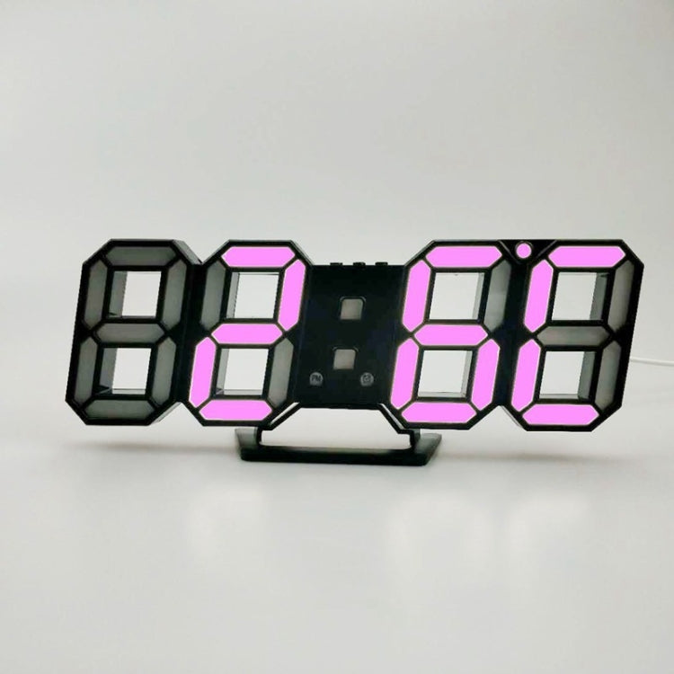 6609 Sveglia LED stereo 3D Orologio da parete 3D per soggiorno, White, Red, Green, Blue, Orange, Pink, Black Frame White Light, Black Frame Blue Light, Black Frame Orange Light, Black Frame Pink Light, Black Frame Green Light, Black Frame Red Light