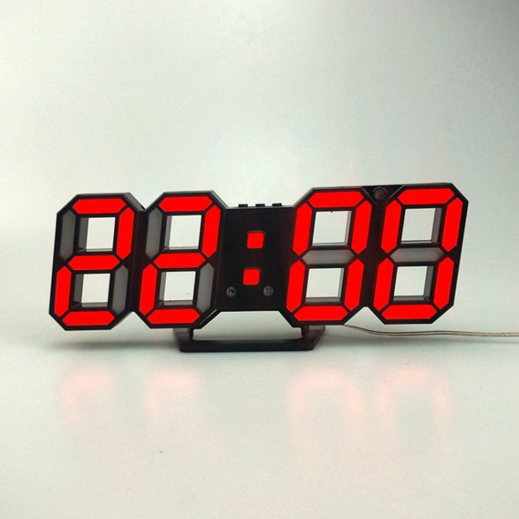 6609 Sveglia LED stereo 3D Orologio da parete 3D per soggiorno, White, Red, Green, Blue, Orange, Pink, Black Frame White Light, Black Frame Blue Light, Black Frame Orange Light, Black Frame Pink Light, Black Frame Green Light, Black Frame Red Light