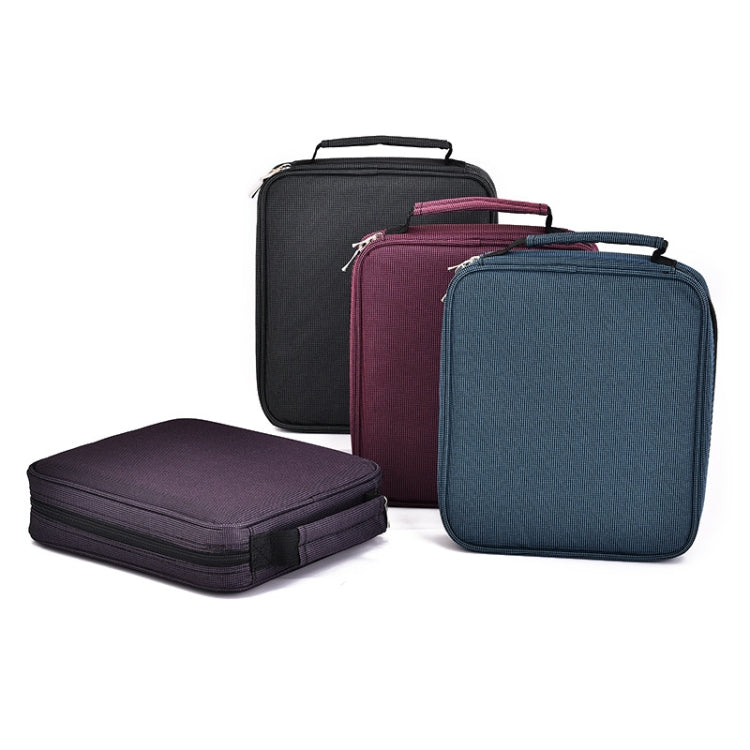 Astuccio per matite da 120 colori Borsa per cancelleria portatile per studenti di grande capacità, Purple, Gray Black, Blue, Rose Red