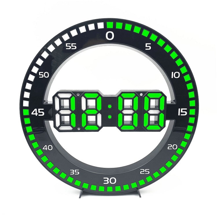 DS-3688L Orologio da parete 3D per soggiorno Orologio elettronico a LED a grande schermo, Black+Red, Black+Green, Second Light Black+Red, Second Light Black+Green