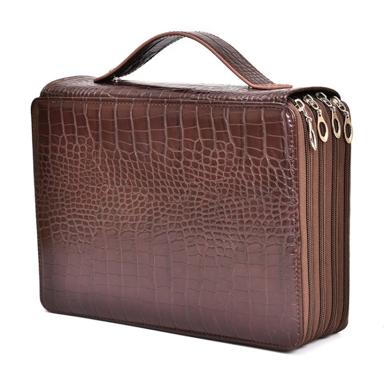 Borsa portapenne artistica in PU con motivo coccodrillo