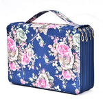 Borsa portapenne per pittura artistica da 200 fori Borsa per matite in PU con motivo coccodrillo di grande capacità, Black, Purple, Brown, Sapphire, Gray, Khaki Rose, Blue Rose, Green Rose, Pink Rose, Rose Red, Lake Blue