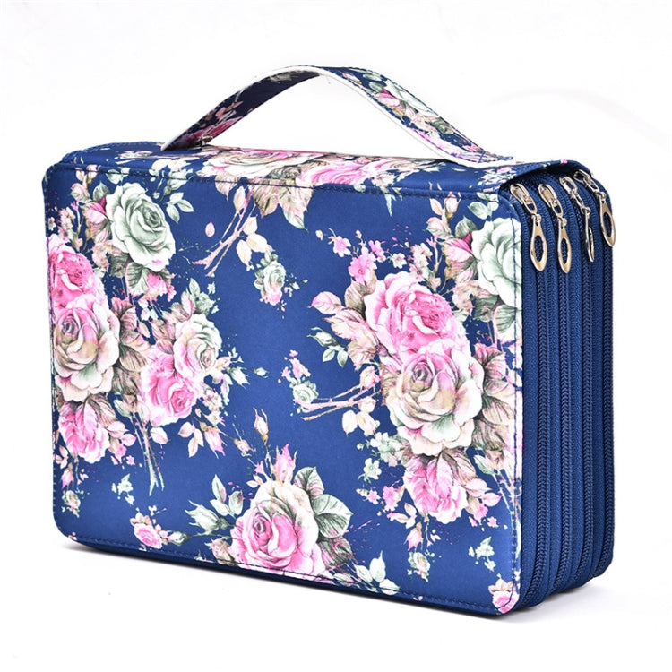Borsa portapenne per pittura artistica da 200 fori Borsa per matite in PU con motivo coccodrillo di grande capacità, Black, Purple, Brown, Sapphire, Gray, Khaki Rose, Blue Rose, Green Rose, Pink Rose, Rose Red, Lake Blue