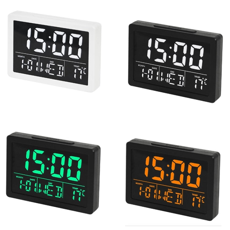 Sveglia elettronica multifunzionale da comodino con orologio a LED a grande schermo, White Shell White Light, Black Shell White Light, Black Shell Green Light, Black Shell Orange Light