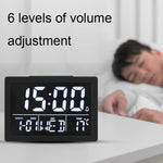 Sveglia elettronica multifunzionale da comodino con orologio a LED a grande schermo, White Shell White Light, Black Shell White Light, Black Shell Green Light, Black Shell Orange Light
