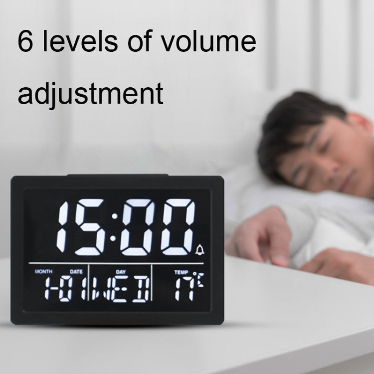 Sveglia elettronica multifunzionale da comodino con orologio a LED a grande schermo, White Shell White Light, Black Shell White Light, Black Shell Green Light, Black Shell Orange Light