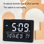 Sveglia elettronica multifunzionale da comodino con orologio a LED a grande schermo, White Shell White Light, Black Shell White Light, Black Shell Green Light, Black Shell Orange Light