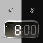 Sveglia da comodino a specchio, batteria, orologio LED a doppio scopo plug-in, Arc-shaped Black Shell (Mirror White Light), Rectangular Black Shell (Mirror White Light), Arc-shaped Black Shell (Black Surface White Light)                                ...