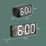 Sveglia da comodino a specchio, batteria, orologio LED a doppio scopo plug-in, Arc-shaped Black Shell (Mirror White Light), Rectangular Black Shell (Mirror White Light), Arc-shaped Black Shell (Black Surface White Light)                                ...