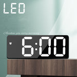 Sveglia da comodino a specchio, batteria, orologio LED a doppio scopo plug-in, Arc-shaped Black Shell (Mirror White Light), Rectangular Black Shell (Mirror White Light), Arc-shaped Black Shell (Black Surface White Light)                                ...