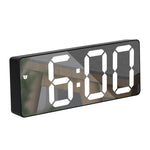 Sveglia da comodino a specchio, batteria, orologio LED a doppio scopo plug-in, Arc-shaped Black Shell (Mirror White Light), Rectangular Black Shell (Mirror White Light), Arc-shaped Black Shell (Black Surface White Light)                                ...