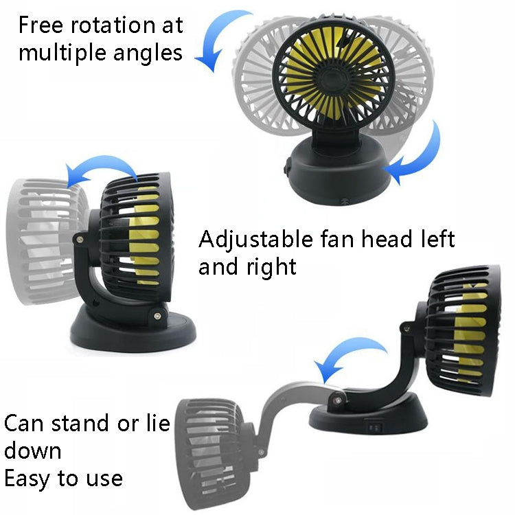 F409 Ventilatore per auto Ventilatore generale per auto che scuote la testa, F409 (USB 5V), F409 (12V), F409 (24V)