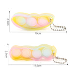 3 paia di decompressione Finger Bubble Fan Keychain Pressed Venting Finger Spremuto Giocattoli, Bubble Fan Keychain
