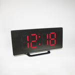 6507 Orologio elettronico curvo a grande schermo Sveglia muta a specchio LED, White, Red, Green