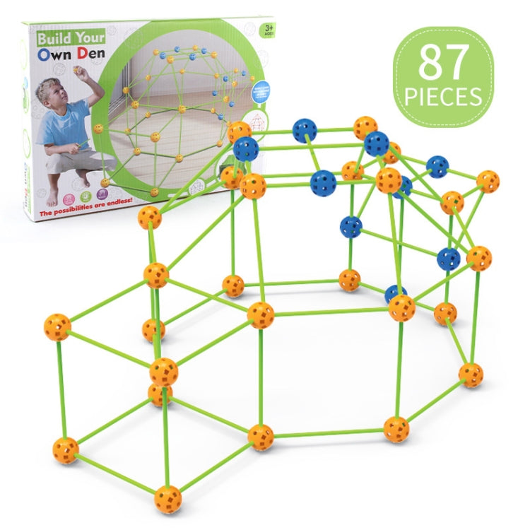 87 in 1 assemblaggio fai da te casa da gioco fai da te tenda per bambini giocattolo da costruzione, stile:, Without Tent Cloth, With Tent Cloth