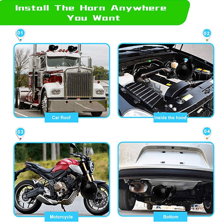 1 paio 110BD 12V Motocicletta elettrica Altoparlante a forma di lumaca a singolo suono, Snail Speaker