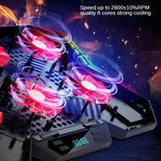 Radiatore per notebook COOLCOLD RGB Base di raffreddamento per laptop regolabile a sei ventole, 5V Speed  Colorful Version, 5V Touch 12 Symphony Version