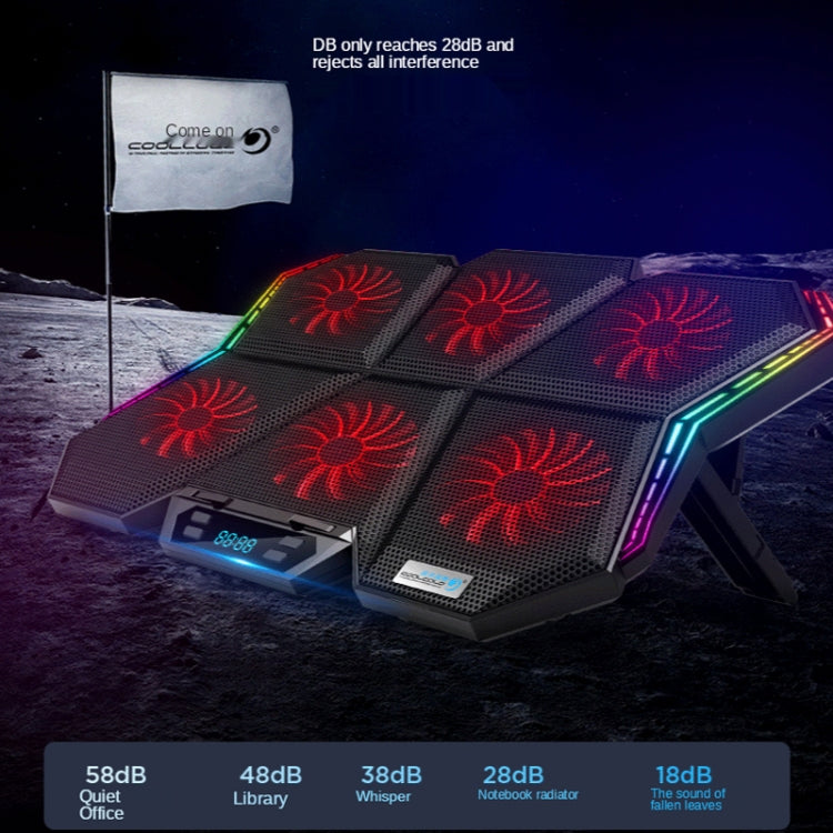 Base raffreddamento laptop 6 ventole RGB regolabile 5V