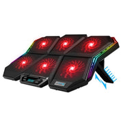 Radiatore per notebook COOLCOLD RGB Base di raffreddamento per laptop regolabile a sei ventole, 5V Speed  Colorful Version, 5V Touch 12 Symphony Version