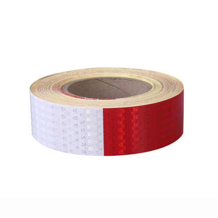 Pellicola riflettente per auto rossa e bianca Ispezione annuale degli adesivi per carrozzeria dell'auto Luci riflettenti, A Roll, Single Chip (100 PCS)