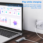 6 in 1 da USB-C / Type-C a 4K HDMI + slot per scheda SD / TF + ricarica PD USB-C / Type-C + 2 porte USB 3.0 Docking station HUB multifunzione, 6 In 1