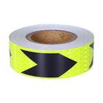 2 adesivi per camion con freccia gialla fluorescente nera, adesivi riflettenti per pavimento per corridoio, 5cm x 20m, 7.5cm x 20m
