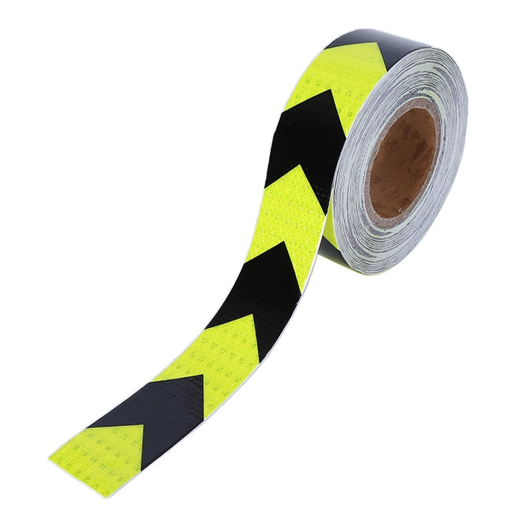 2 adesivi per camion con freccia gialla fluorescente nera, adesivi riflettenti per pavimento per corridoio, 5cm x 20m, 7.5cm x 20m
