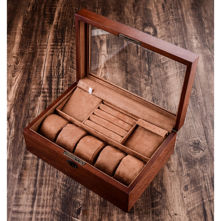 Scatola portaoggetti in legno per gioielli Scatola portaoggetti a doppio strato con serratura, Wooden
