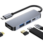 Hub USB-C 4 in 1 con HDMI 4K, USB 3.0, USB 2.0 e PD