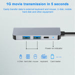Hub USB-C 4 in 1 con HDMI 4K, USB 3.0, USB 2.0 e PD