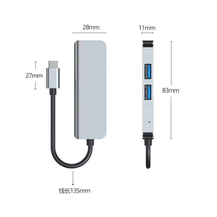 Docking station 3 in 1 USB-C con HDMI 4K e 2 porte USB 3.0