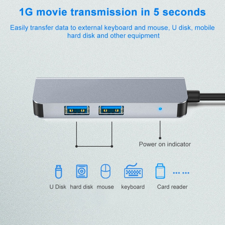 Docking station 3 in 1 USB-C con HDMI 4K e 2 porte USB 3.0