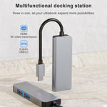 Docking station 3 in 1 USB-C con HDMI 4K e 2 porte USB 3.0