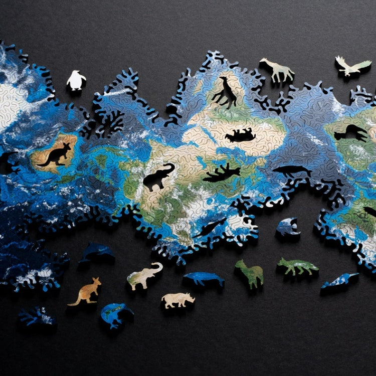 Puzzle in legno irregolare 441 pezzi galassia 53x25 cm