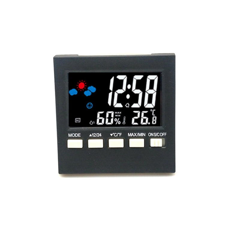 2159 Sveglia con display per temperatura e umidità domestica Orologio digitale multifunzione con schermo a colori elettronico per interni, Temperature And Humidity Display Alarm Clock