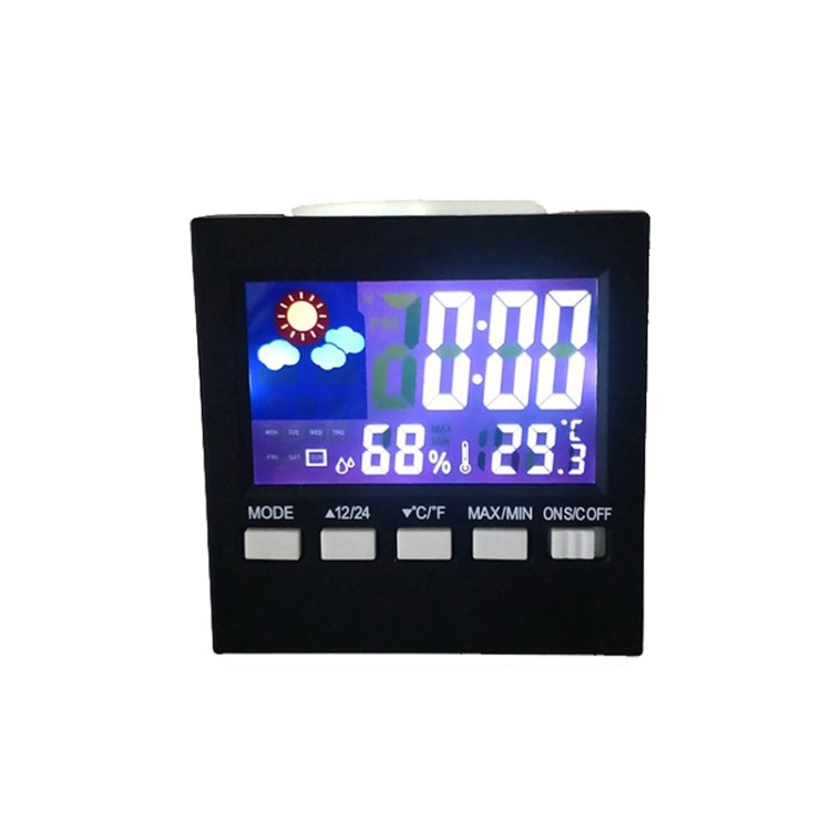 2159 Sveglia con display per temperatura e umidità domestica Orologio digitale multifunzione con schermo a colori elettronico per interni, Temperature And Humidity Display Alarm Clock