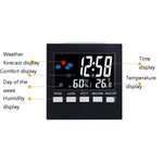 2159 Sveglia con display per temperatura e umidità domestica Orologio digitale multifunzione con schermo a colori elettronico per interni, Temperature And Humidity Display Alarm Clock