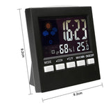 2159 Sveglia con display per temperatura e umidità domestica Orologio digitale multifunzione con schermo a colori elettronico per interni, Temperature And Humidity Display Alarm Clock