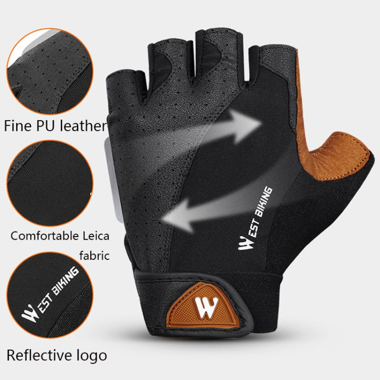WEST BIKING YP0211196 Guanti da moto antiscivolo antiurto a mezze dita Attrezzatura da equitazione, S, M, L, XL