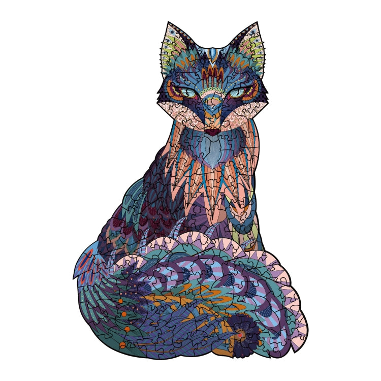 Puzzle alieno in legno volpe Puzzle tridimensionale irregolare con animali, dimensione:, S, M, L
