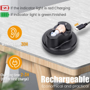 Z-12 Apparecchio acustico con amplificatore audio in-ear ricaricabile con caricatore per base USB, Z-12